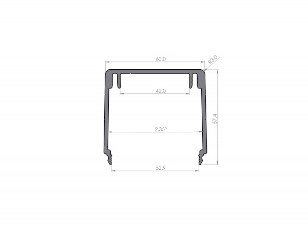 Cable duct profile 60x60